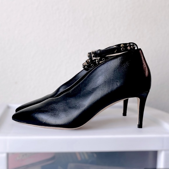 JIMMY CHOO “Lark 65” Black Leather Ankle Booties - Picture 9 of 16